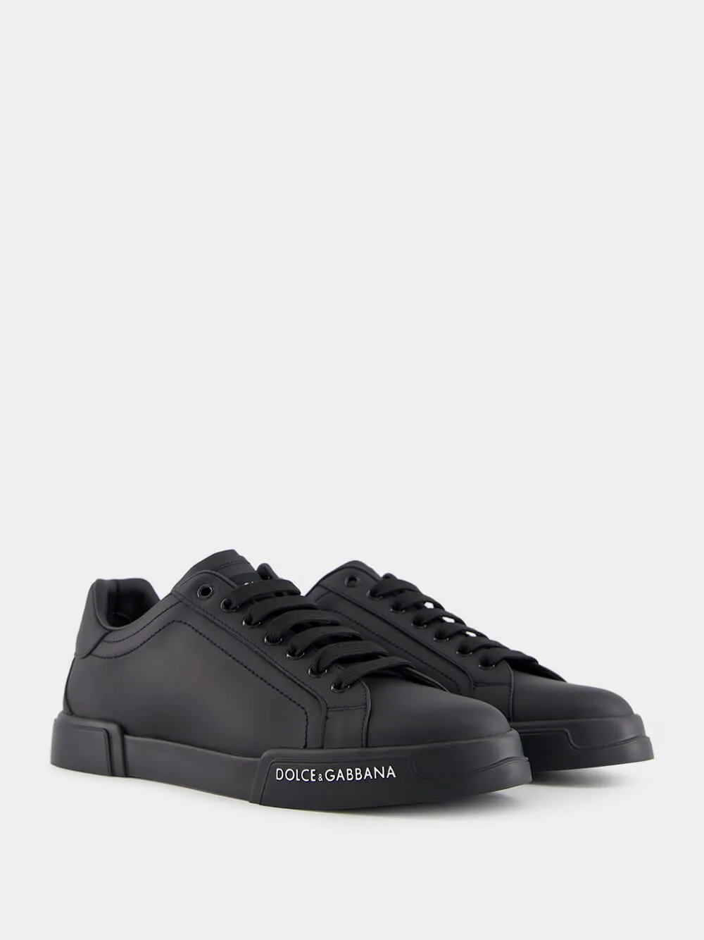 Black Calfskin Nappa Portofino Sneakers sold by Fashion Clinic product image thumbnail 3