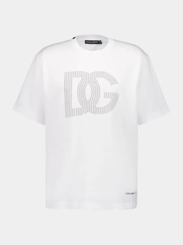 White Cotton Logo T-Shirt sold by Fashion Clinic