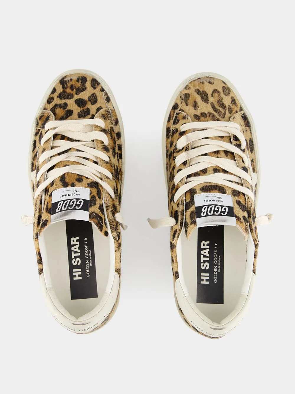 Brown Leopard Print Hi Star Sneakers sold by Fashion Clinic product image thumbnail 4