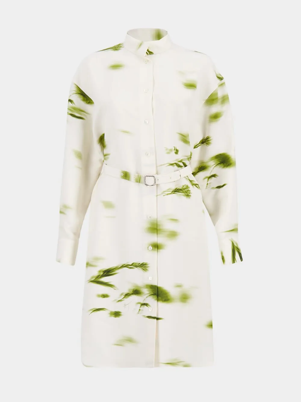 White Blossom Print Shirt Dress sold by Fashion Clinic product image thumbnail 2