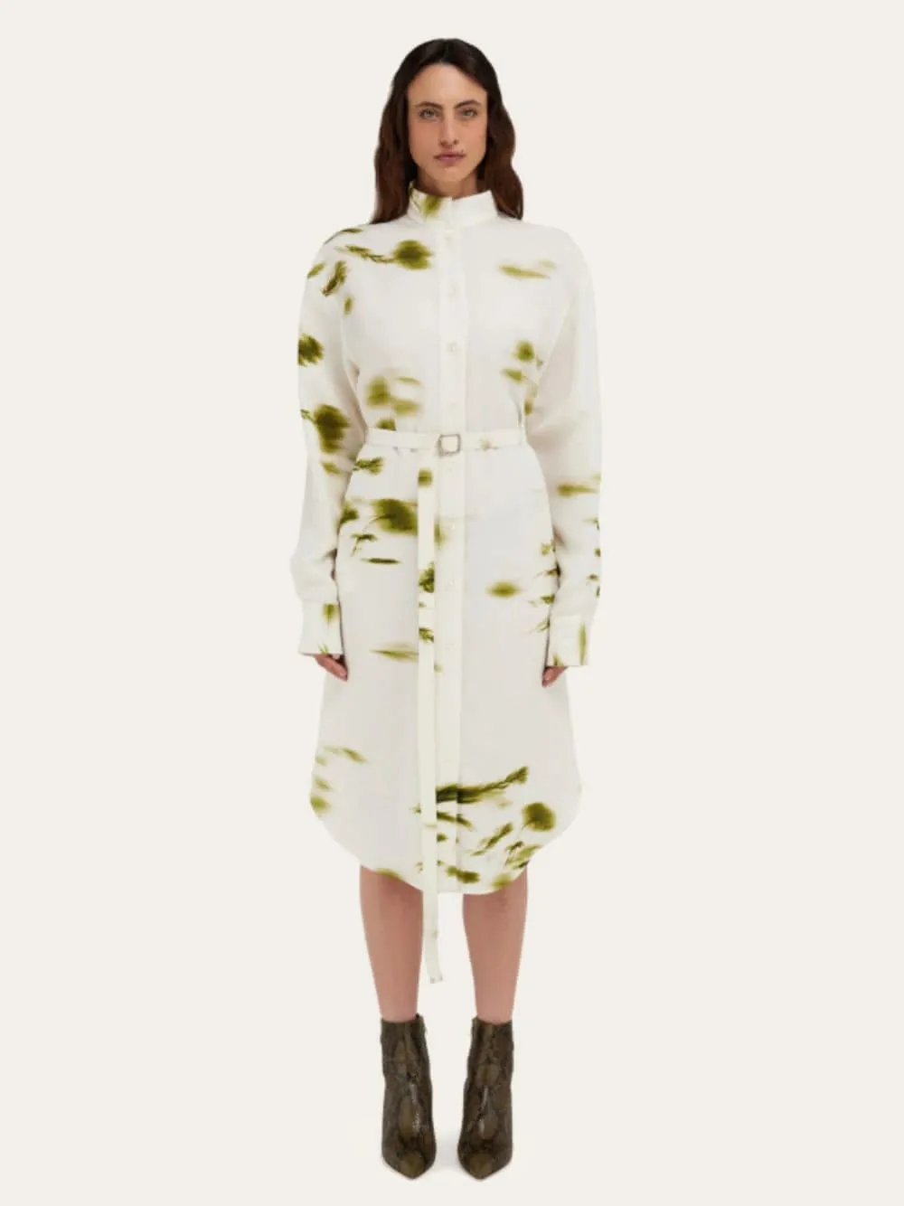 White Blossom Print Shirt Dress sold by Fashion Clinic