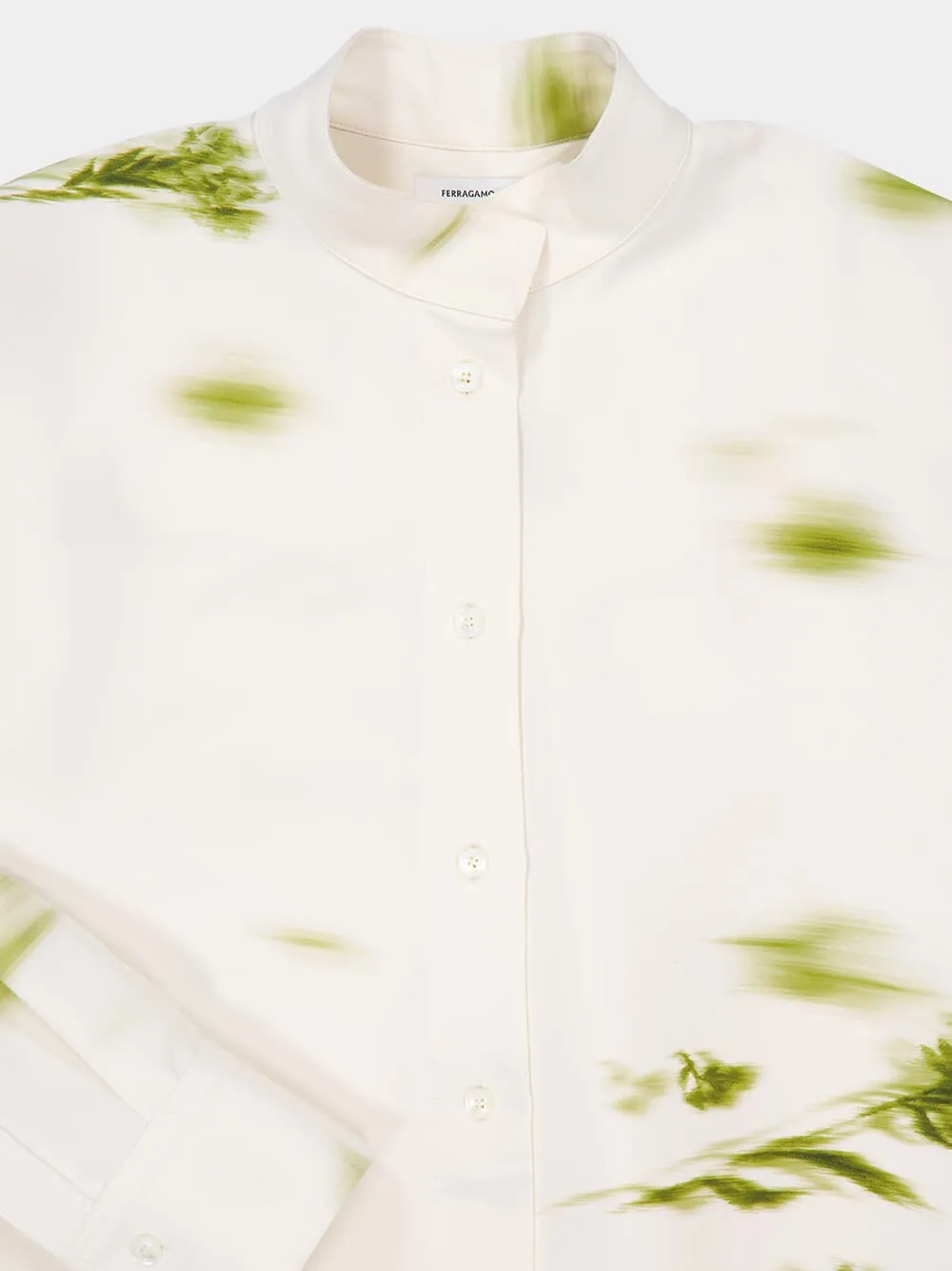 White Blossom Print Shirt Dress sold by Fashion Clinic product image thumbnail 5