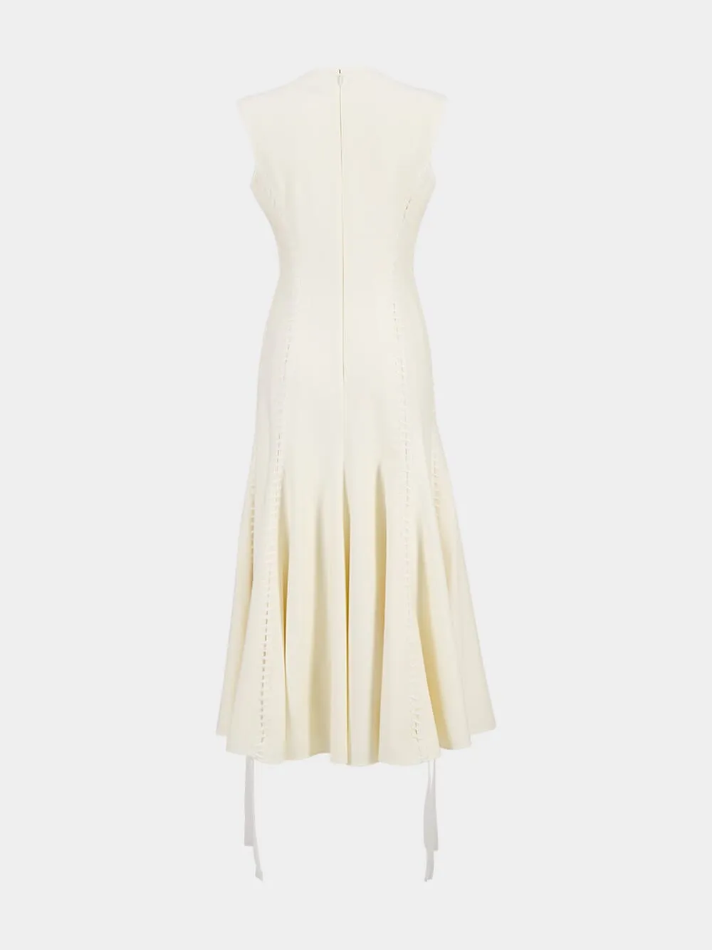 Ivory Kendal Laces Midi Wool Dress sold by Fashion Clinic product image thumbnail 3