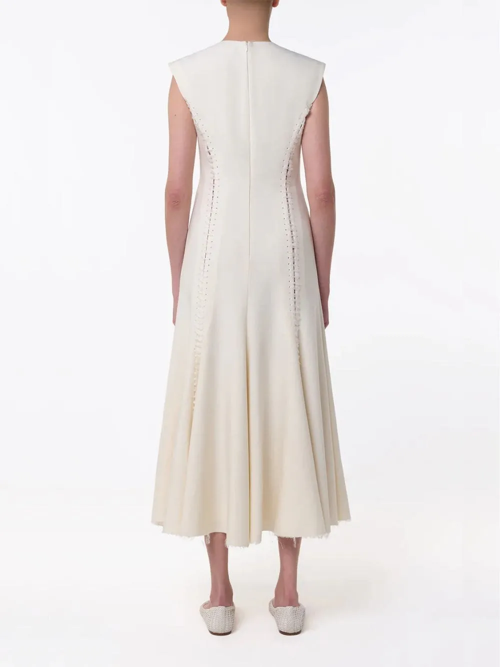 Ivory Kendal Laces Midi Wool Dress sold by Fashion Clinic product image thumbnail 4