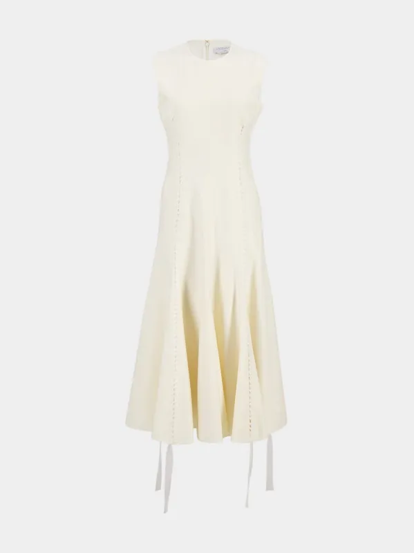 Ivory Kendal Laces Midi Wool Dress made by Gabriela Hearst