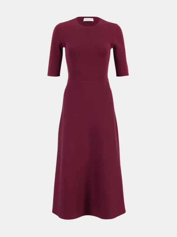 Deep Bordeaux Seymore Knit Midi Dress sold by Fashion Clinic
