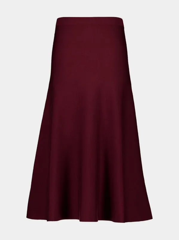 Deep Bordeaux Freddie Knit Midi Skirt sold by Fashion Clinic