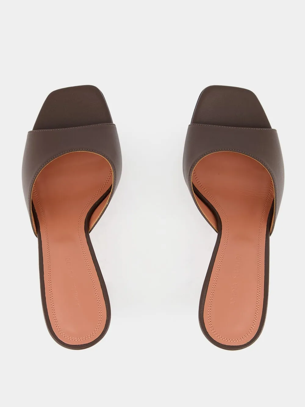 Lupita Nappa Heeled Mules in Coffee sold by Fashion Clinic product image thumbnail 4