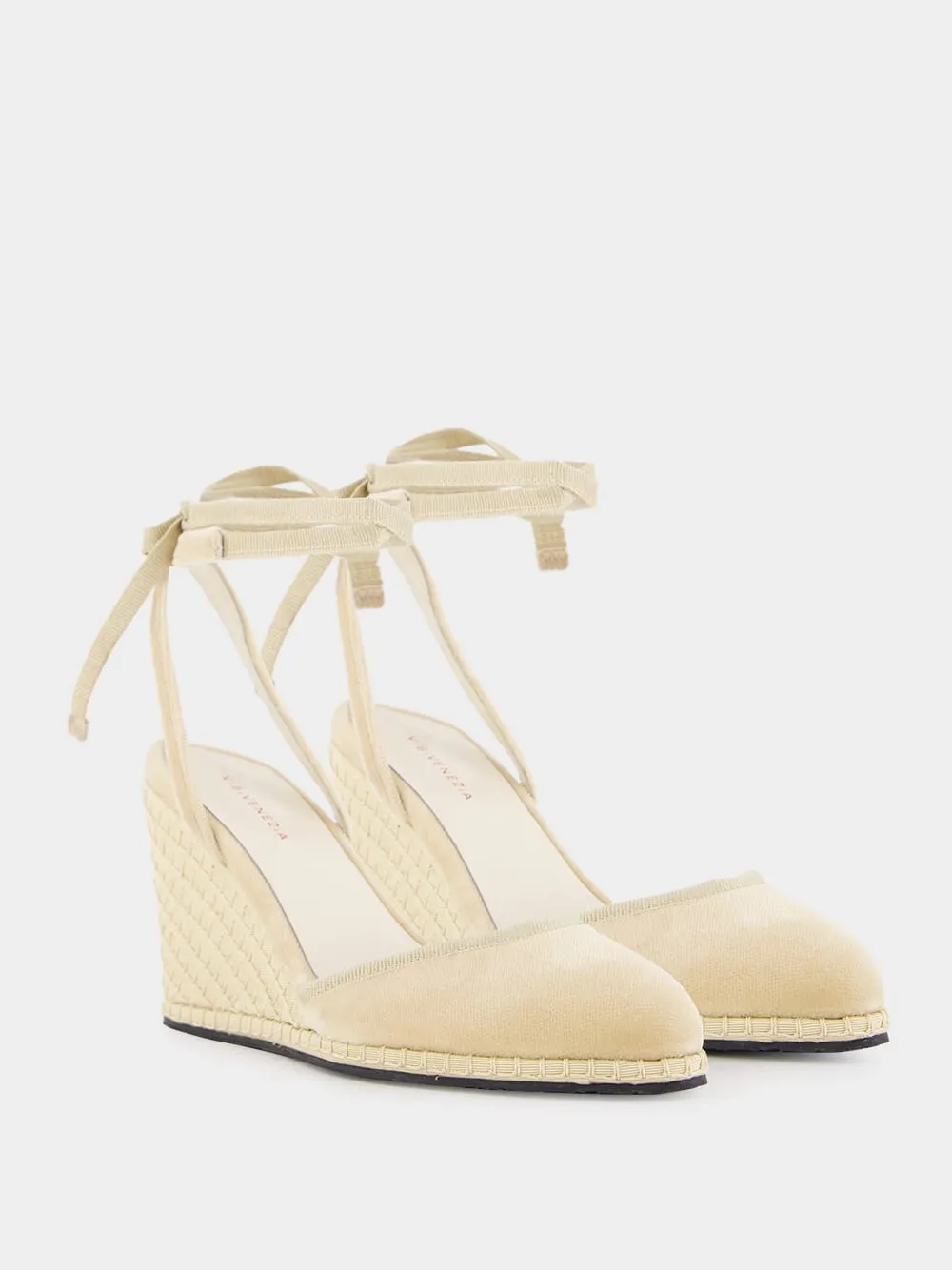 Beige Velvet Lace Wedges sold by Fashion Clinic product image thumbnail 3