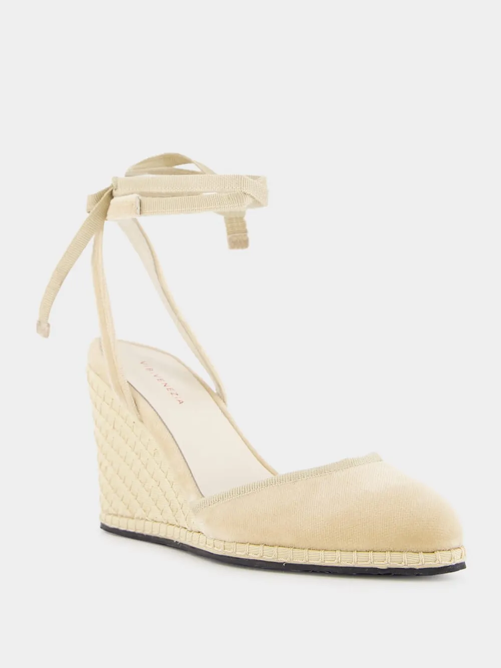 Beige Velvet Lace Wedges sold by Fashion Clinic product image thumbnail 2