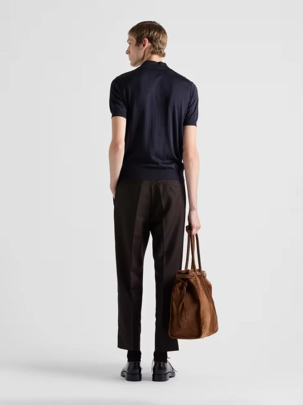 Navy Blue Silk Polo Shirt sold by Fashion Clinic product image thumbnail 3