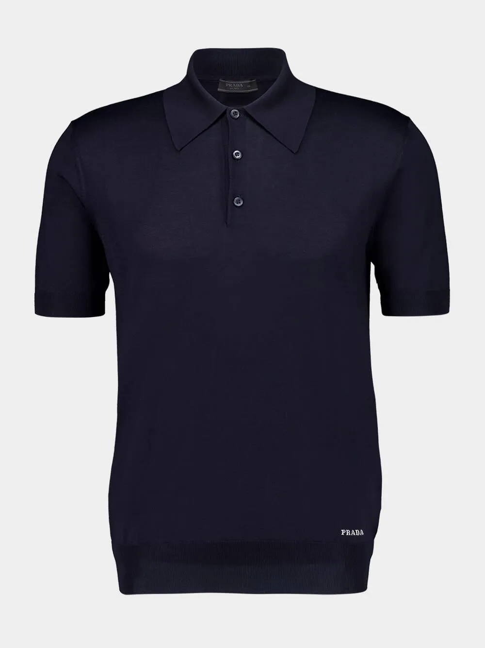 Navy Blue Silk Polo Shirt sold by Fashion Clinic product image thumbnail 2