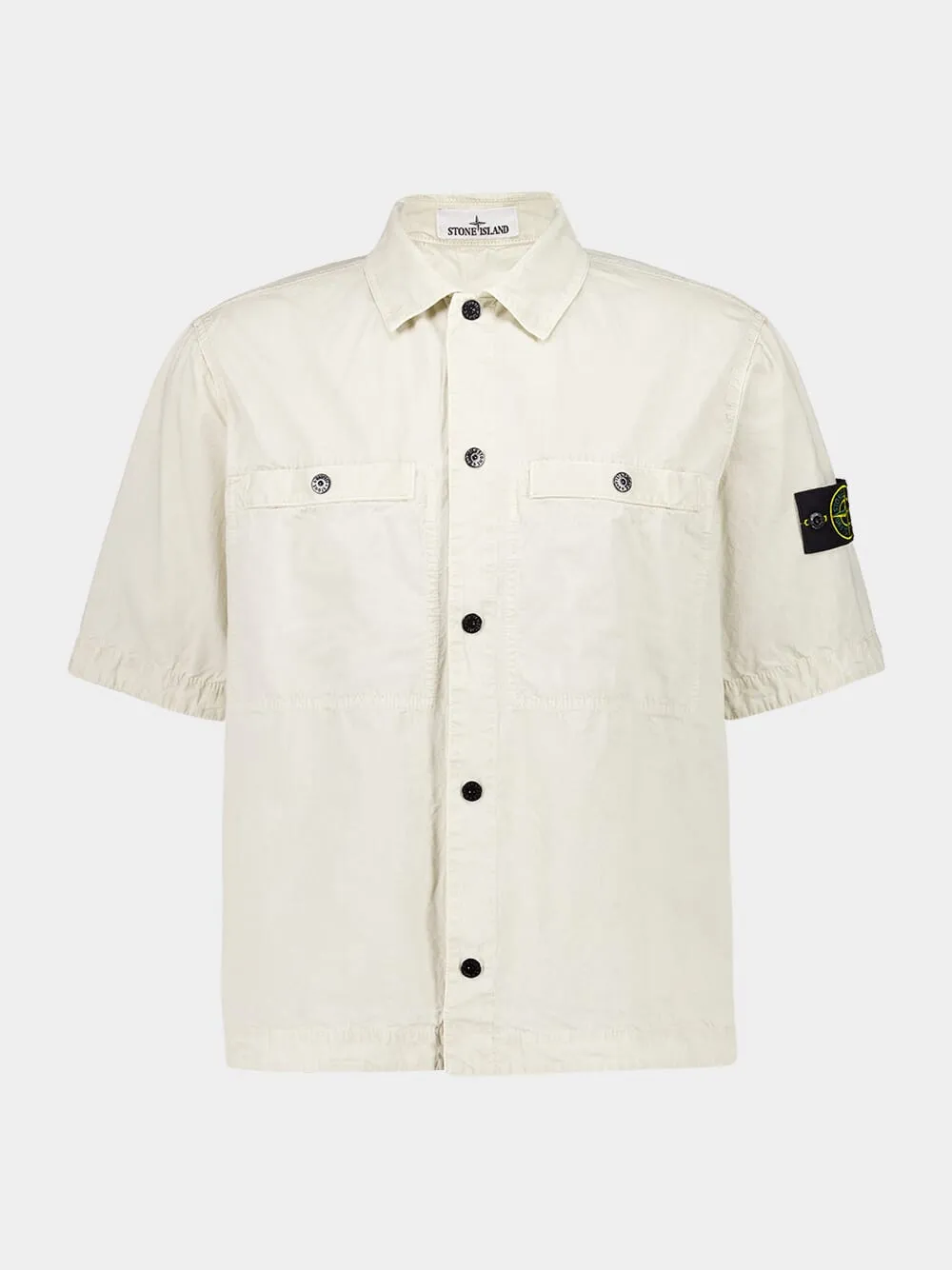 Sand Beige Compass Patch Overshirt sold by Fashion Clinic
