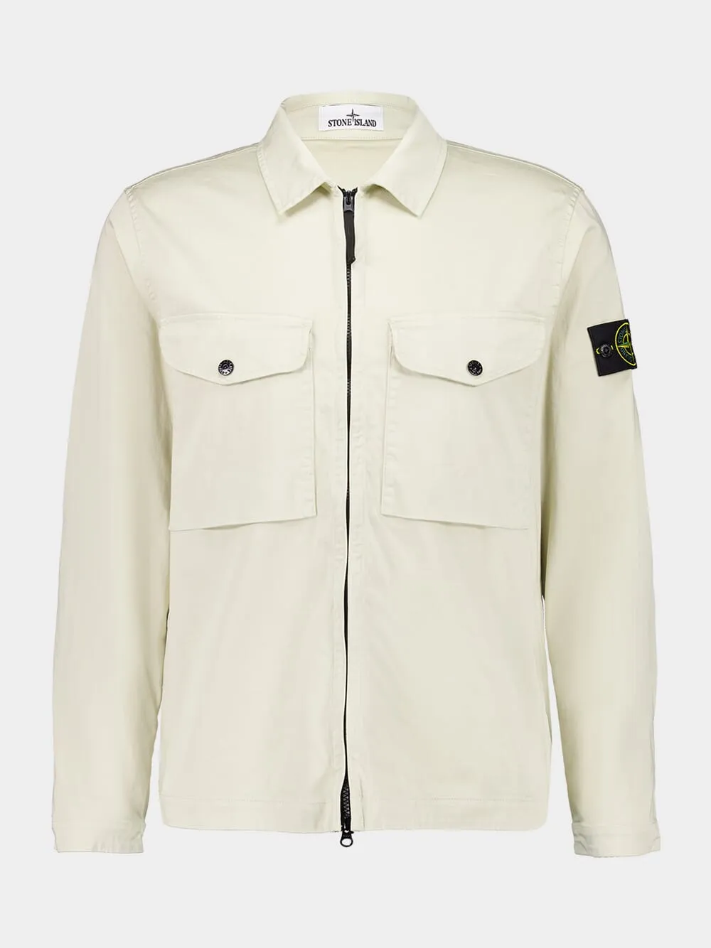 Sand Beige Compass Shirt Jacket sold by Fashion Clinic