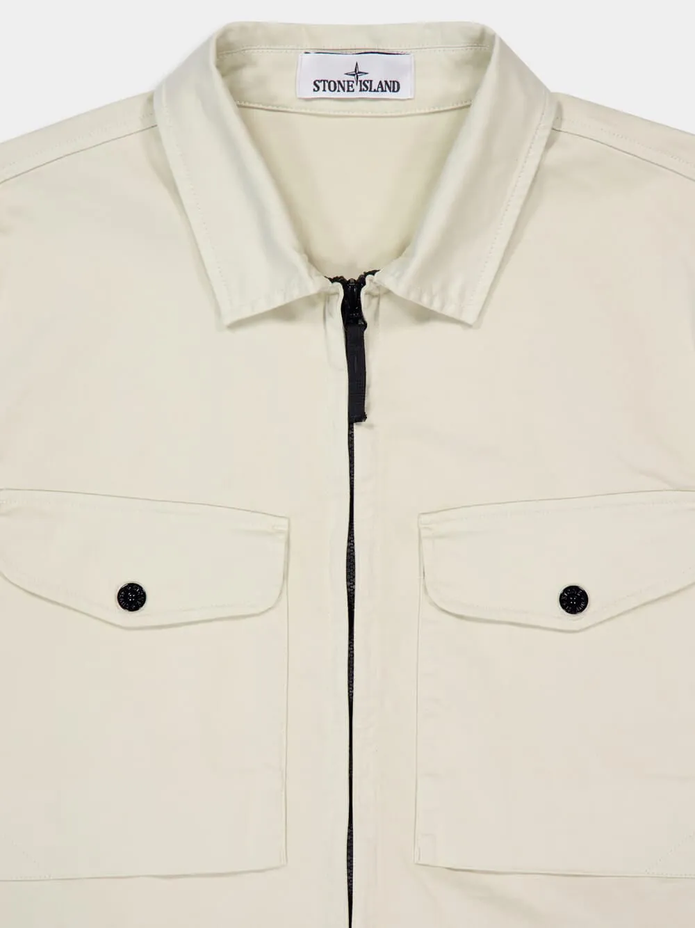 Sand Beige Compass Shirt Jacket sold by Fashion Clinic product image thumbnail 3