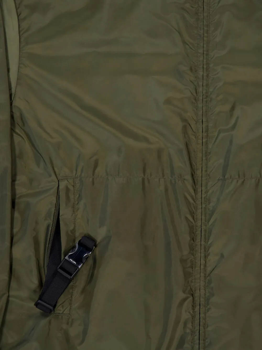 Military Green Hooded Re-Nylon Lightweight Jacket sold by Fashion Clinic product image thumbnail 3