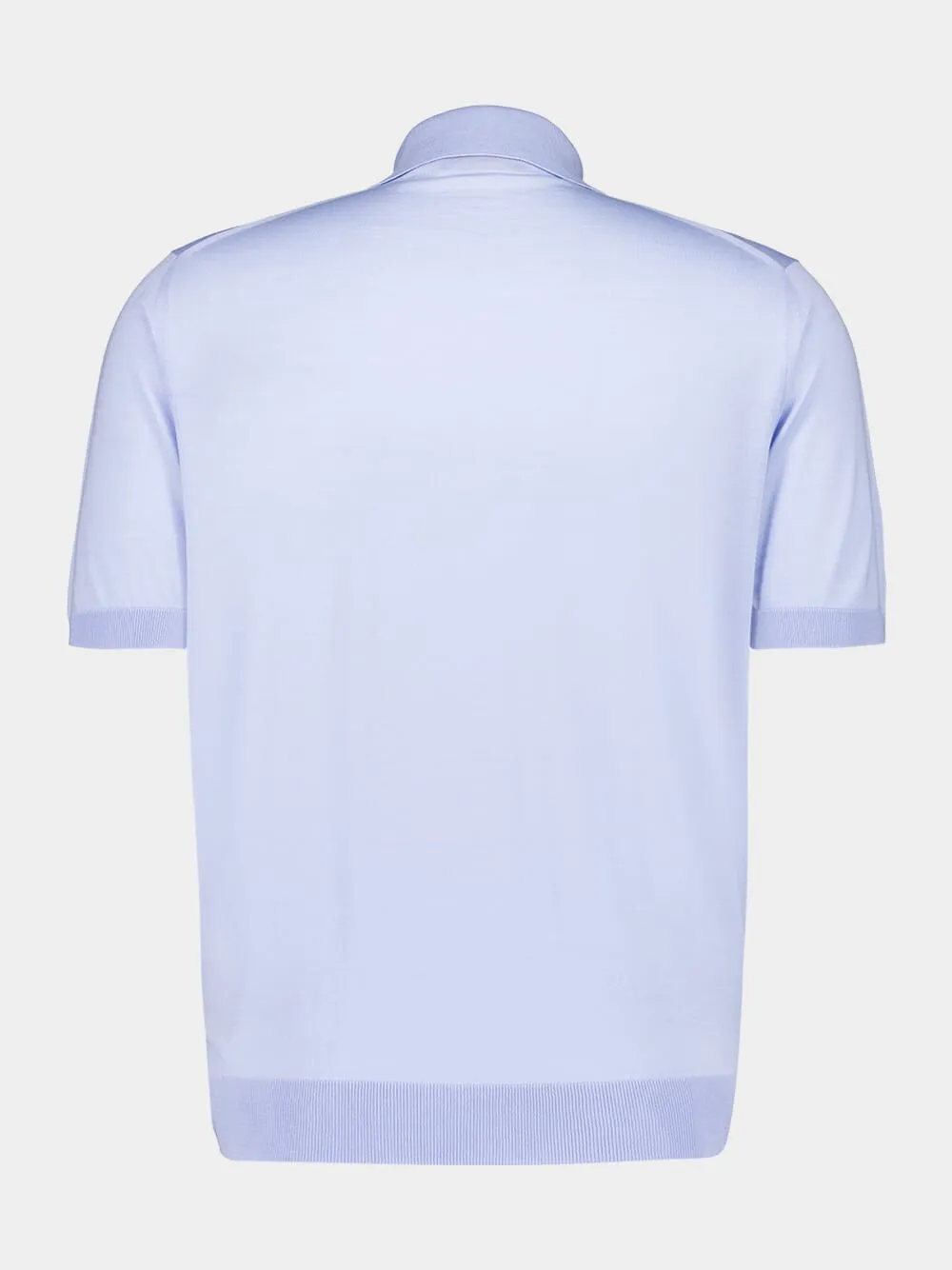 Sky Blue Superfine Wool Polo Shirt sold by Fashion Clinic product image thumbnail 4