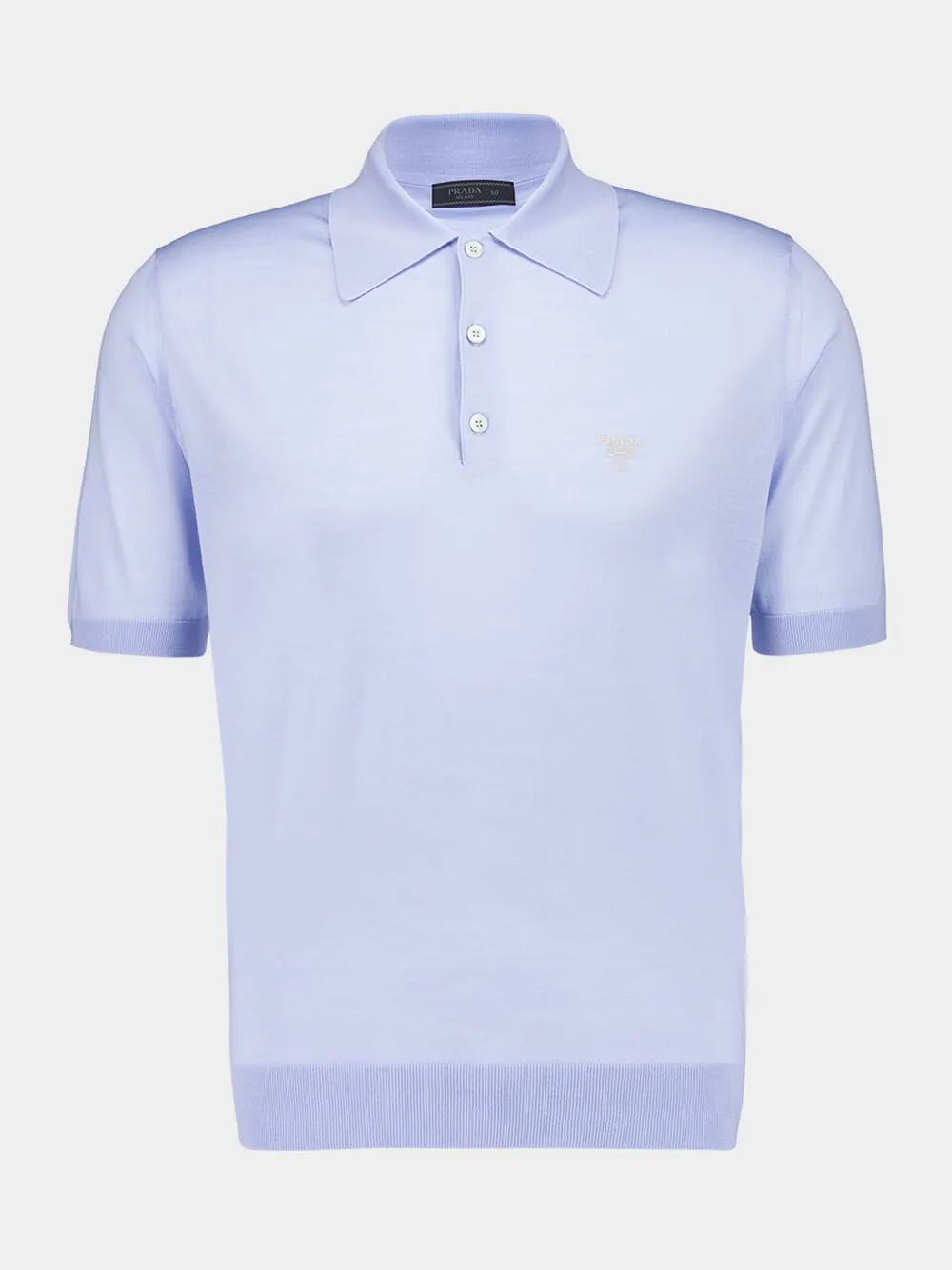 Sky Blue Superfine Wool Polo Shirt sold by Fashion Clinic product image thumbnail 2