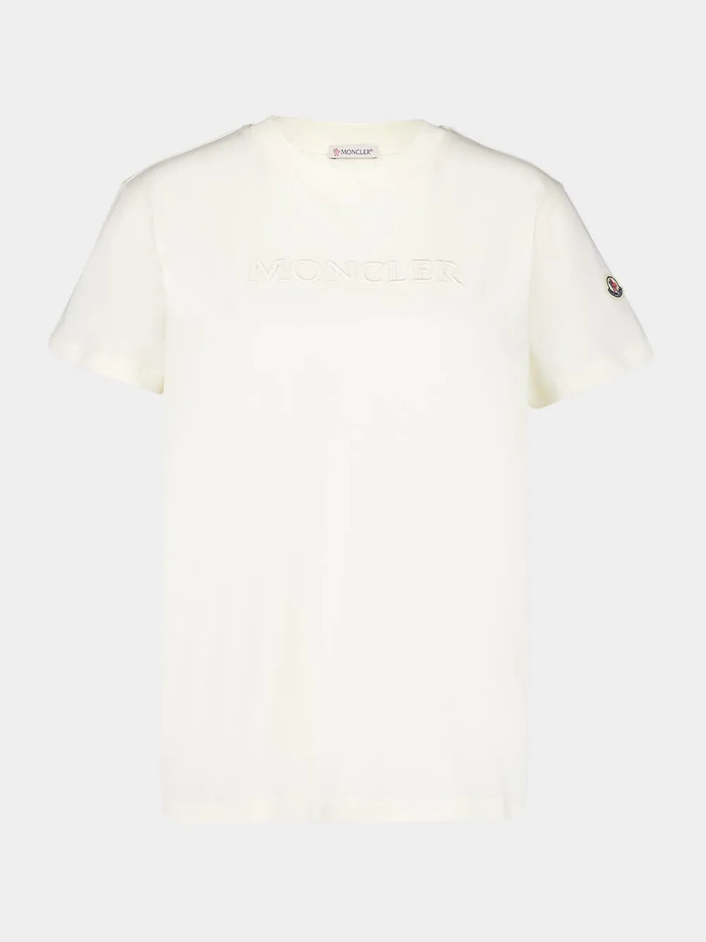 Ivory Tonal Logo T-Shirt sold by Fashion Clinic