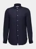 Navy Blue Regular-Fit Linen Shirt sold by Fashion Clinic