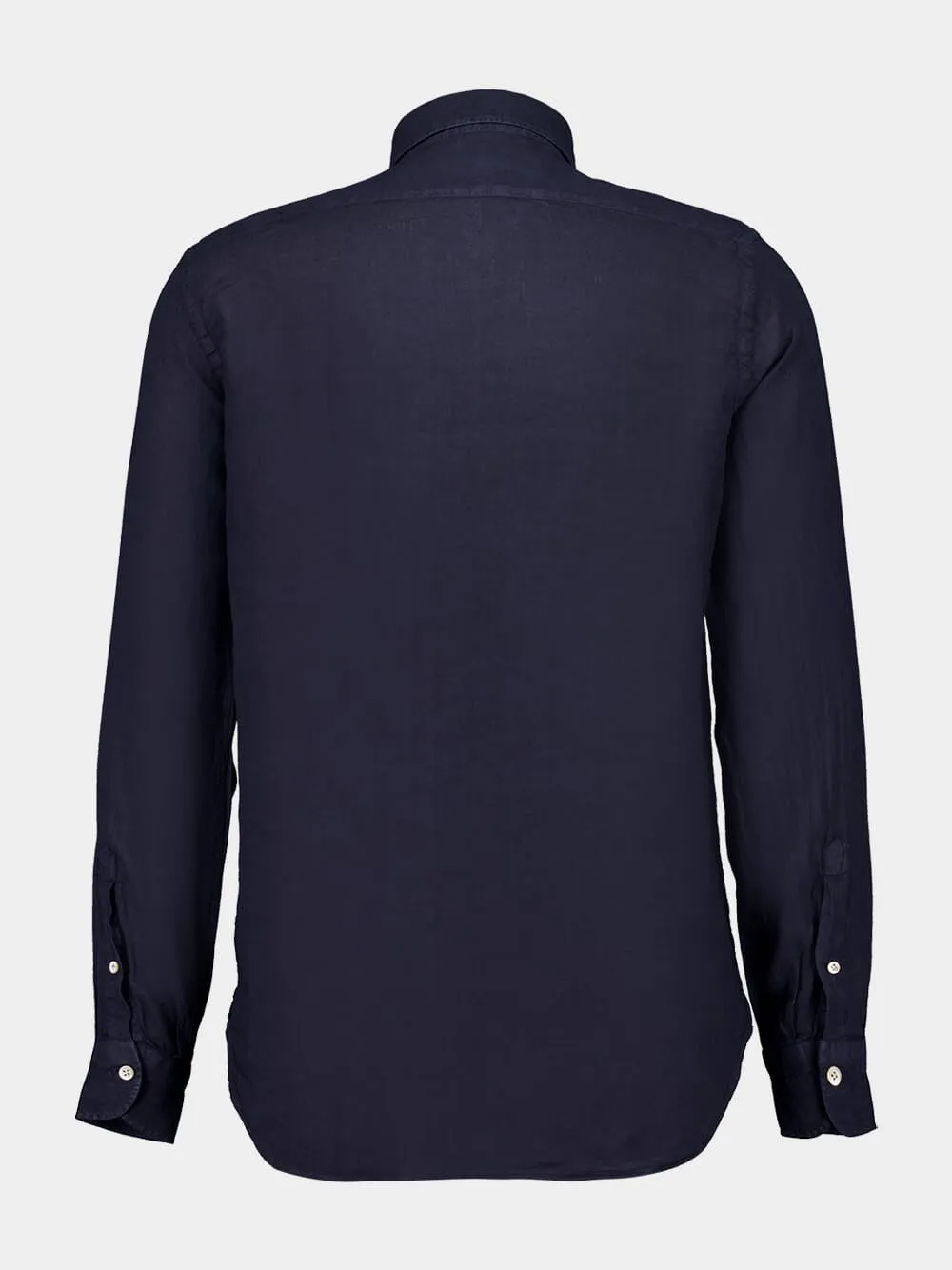 Navy Blue Regular-Fit Linen Shirt sold by Fashion Clinic product image thumbnail 2