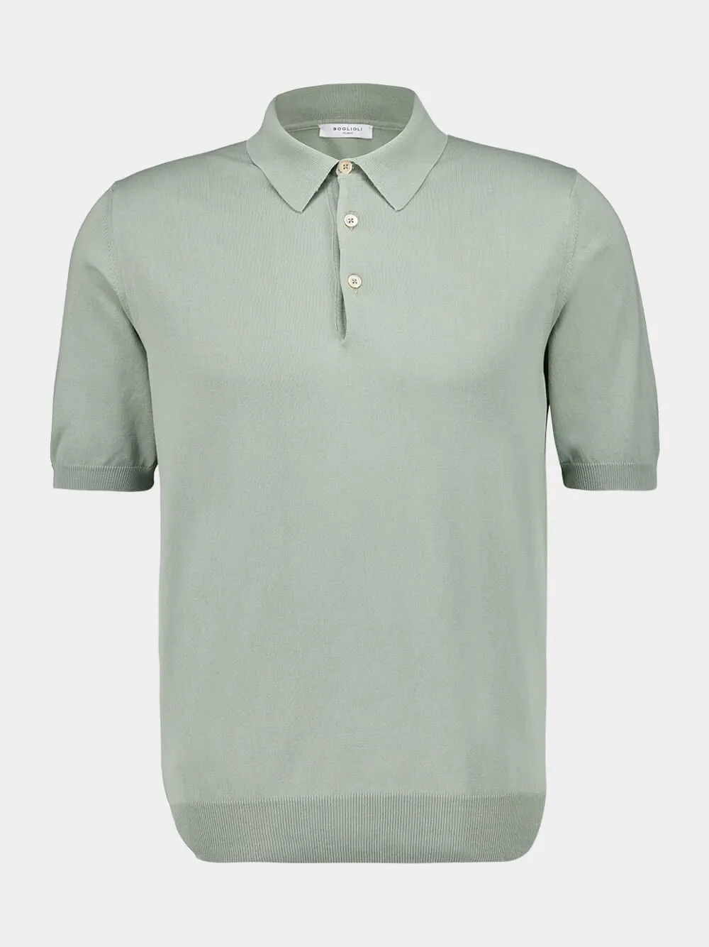 Sage Green Regular-Fit Cotton Polo sold by Fashion Clinic