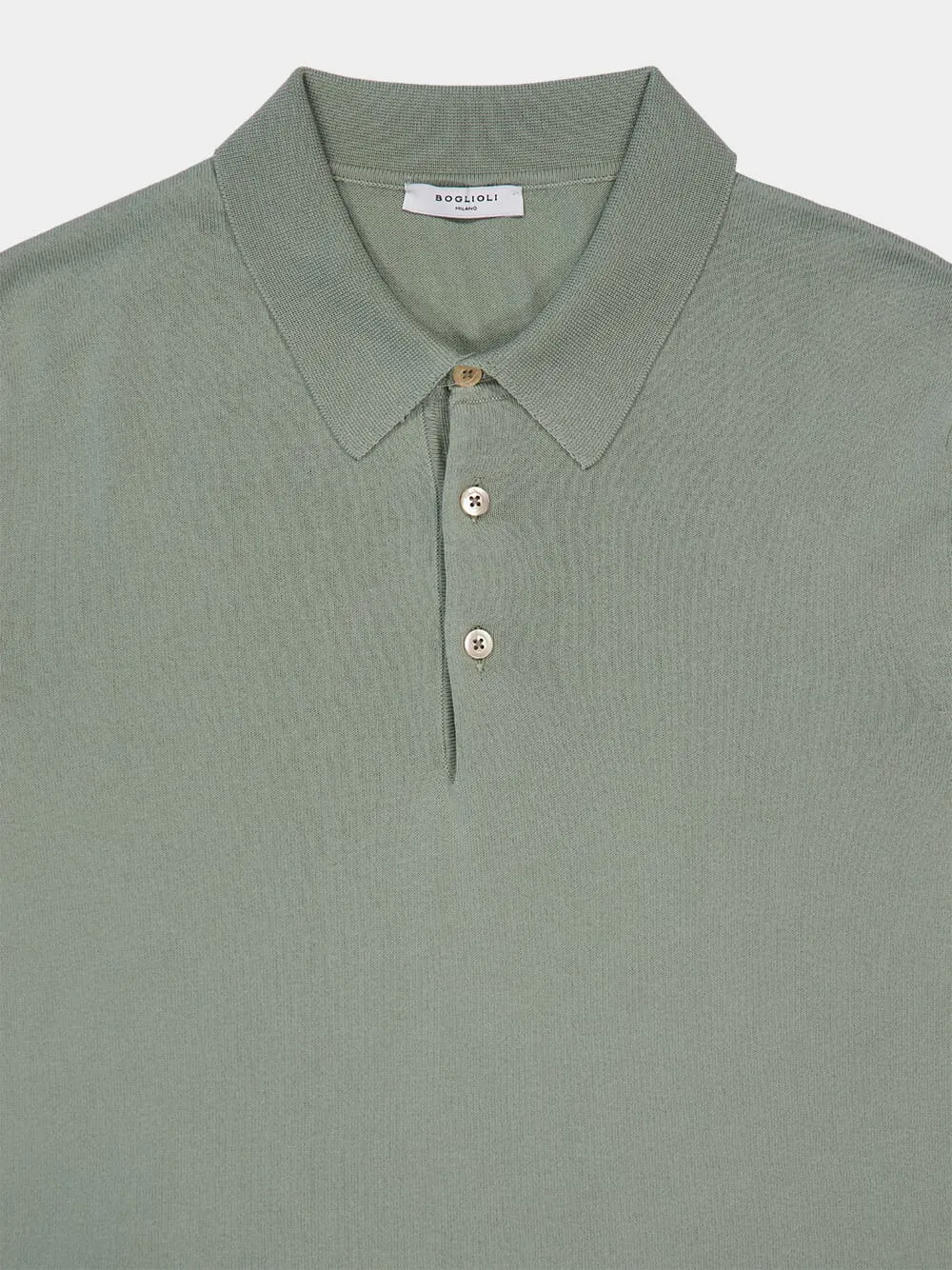 Sage Green Regular-Fit Cotton Polo sold by Fashion Clinic product image thumbnail 3