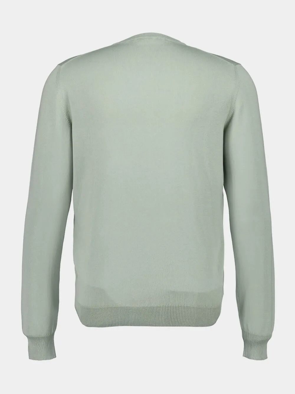 Sage Green Cotton Crew-Neck Jumper sold by Fashion Clinic product image thumbnail 2