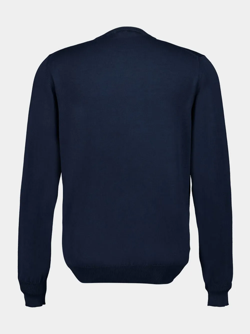 Navy Blue Cotton Crew-Neck Jumper sold by Fashion Clinic product image thumbnail 2