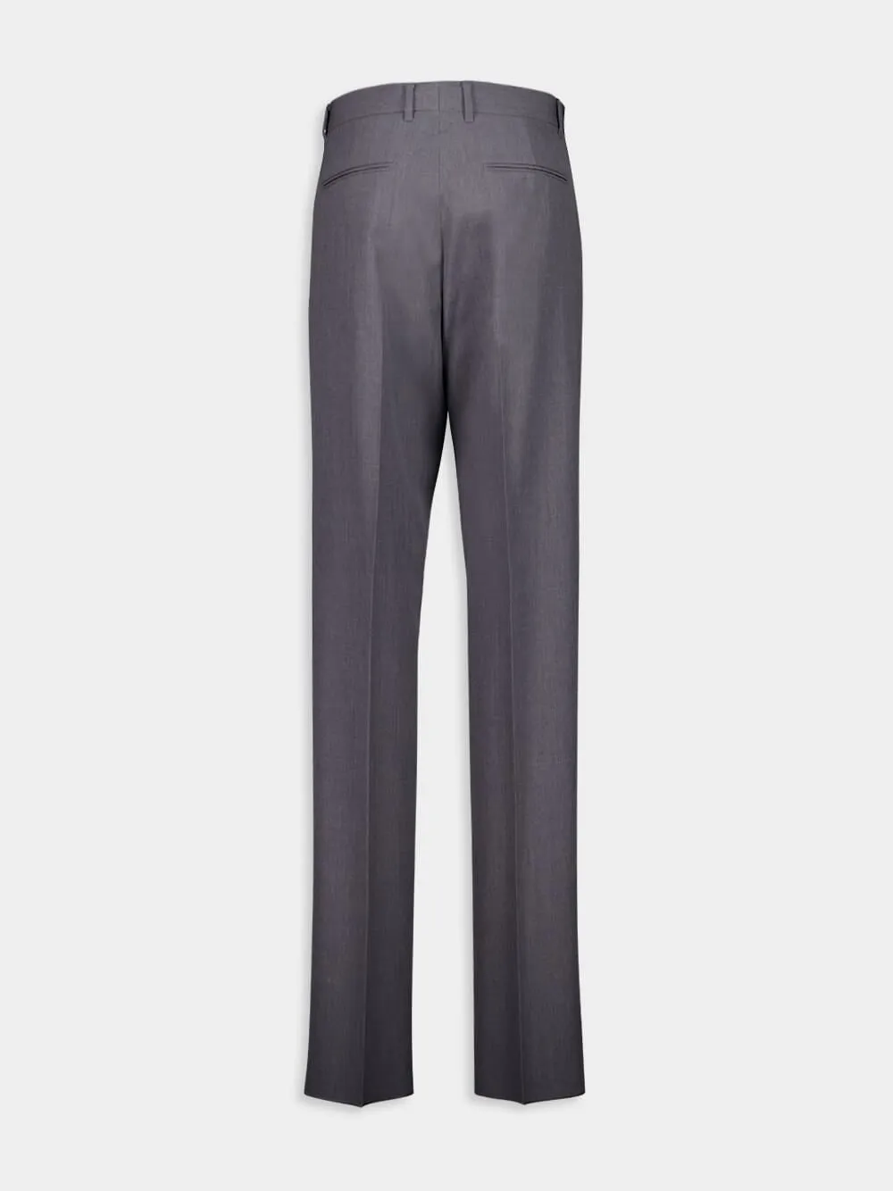 Medium Grey Slim-Fit Wool Tailored Pants sold by Fashion Clinic product image thumbnail 3