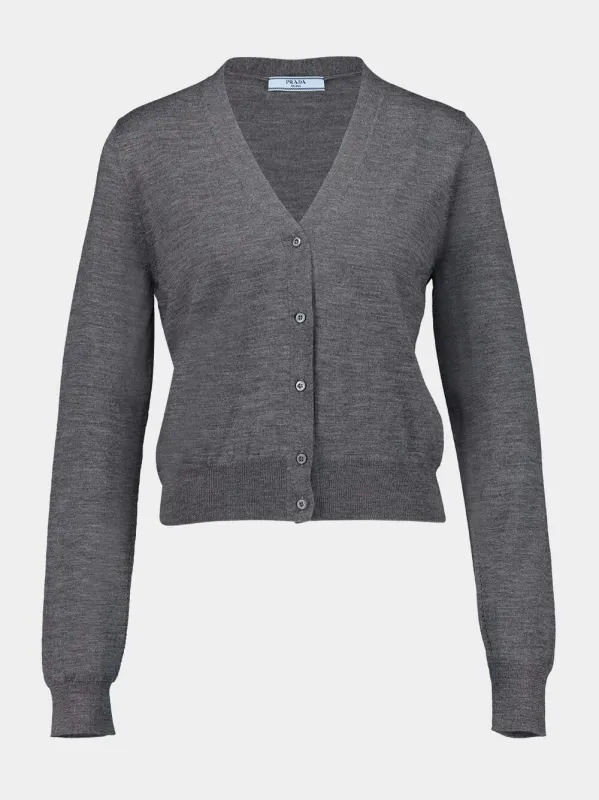 Slate Grey Wool Cardigan sold by Fashion Clinic