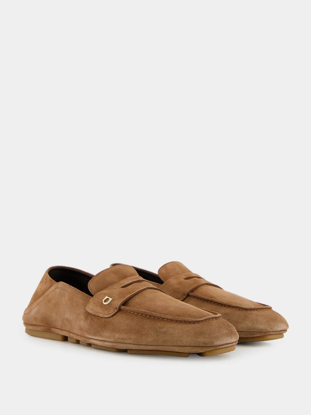 Brown Suede Gancini Drivers sold by Fashion Clinic product image thumbnail 3