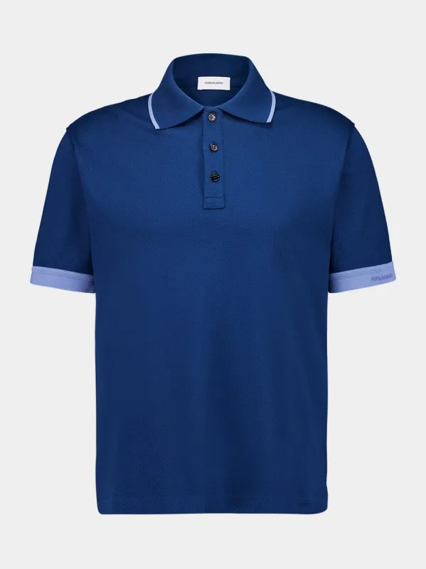 Teal Blue Polo with Contrasting Details sold by Fashion Clinic