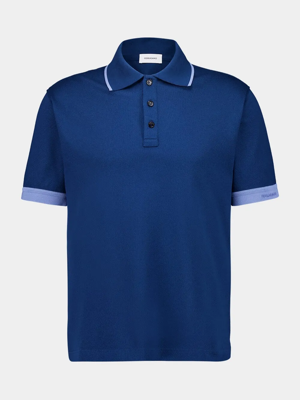 Teal Blue Polo with Contrasting Details sold by Fashion Clinic