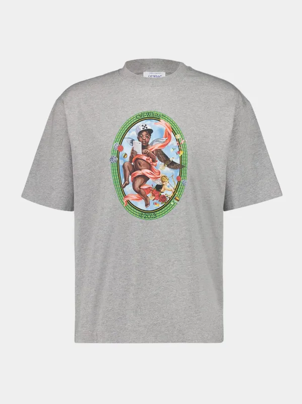Grey Fresco Oval Print T-Shirt sold by Fashion Clinic