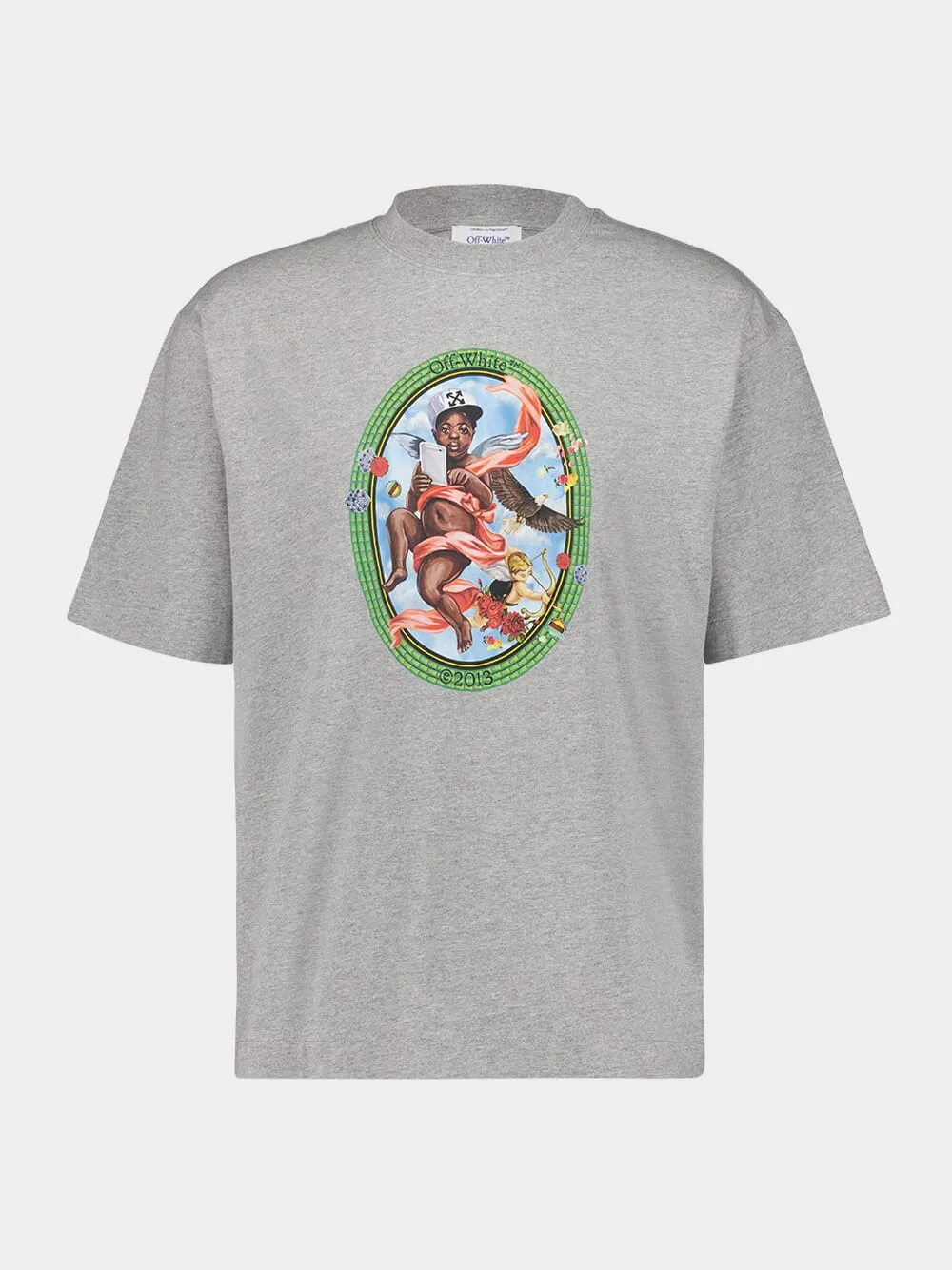 Grey Fresco Oval Print T-Shirt sold by Fashion Clinic