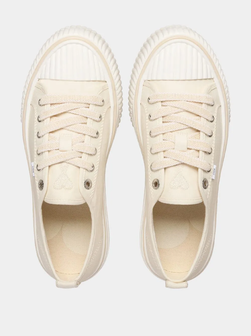 Off White Cotton Canvas Sneakers sold by Fashion Clinic product image thumbnail 4