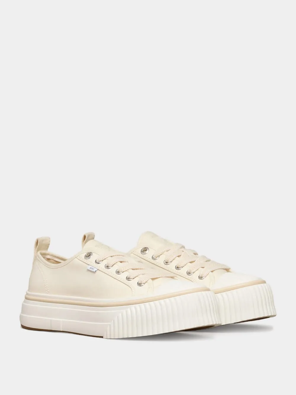 Off White Cotton Canvas Sneakers sold by Fashion Clinic product image thumbnail 3