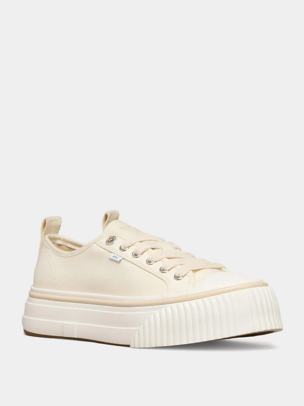 Off White Cotton Canvas Sneakers sold by Fashion Clinic product image thumbnail 2