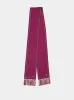 Red Chamber Silk Bandeau Scarf with Fringe sold by Fashion Clinic