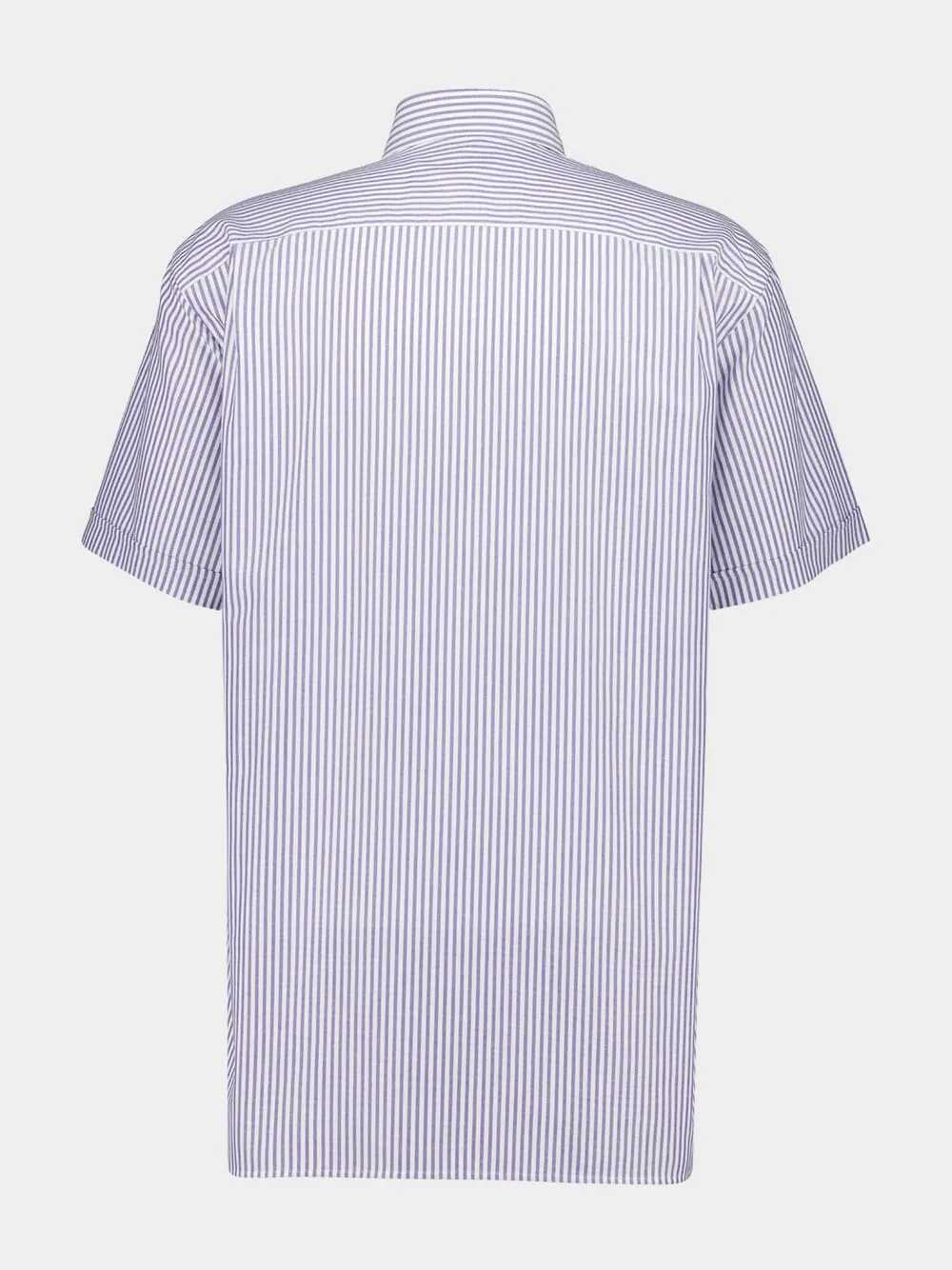 Blue Striped Cotton Short-Sleeved Shirt sold by Fashion Clinic product image thumbnail 2
