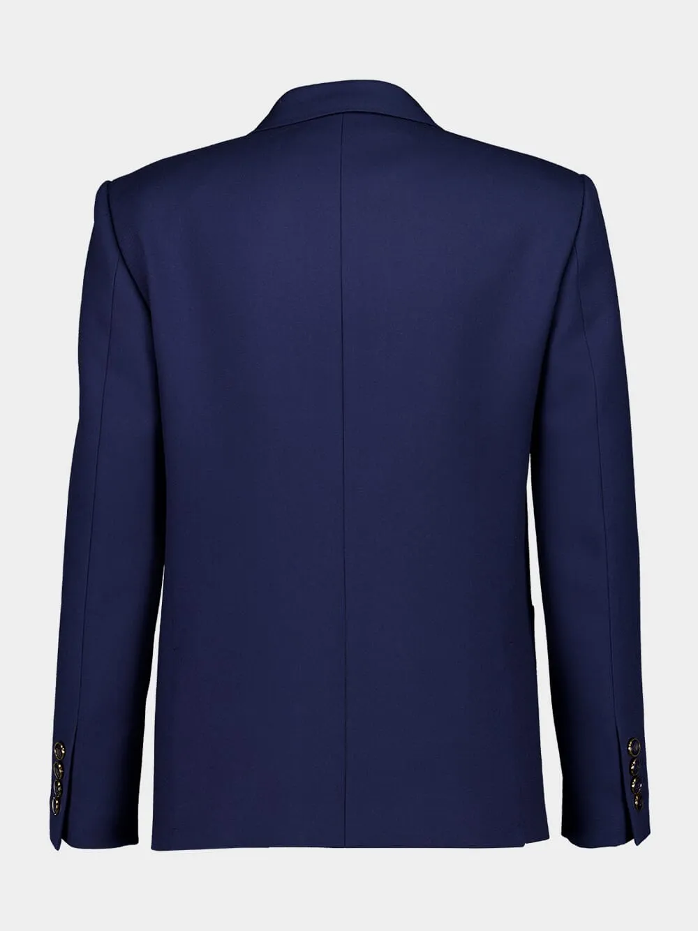 Indigo Wool Gabardine Single-Breasted Blazer sold by Fashion Clinic product image thumbnail 2