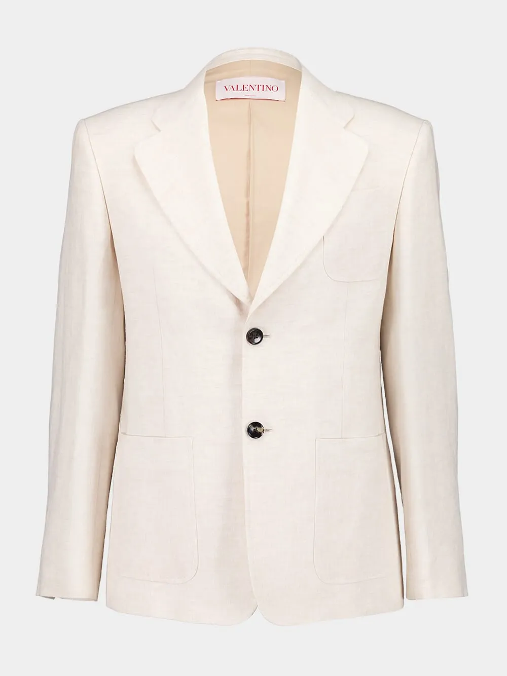 Ivory Linen Classic-Fit Blazer sold by Fashion Clinic