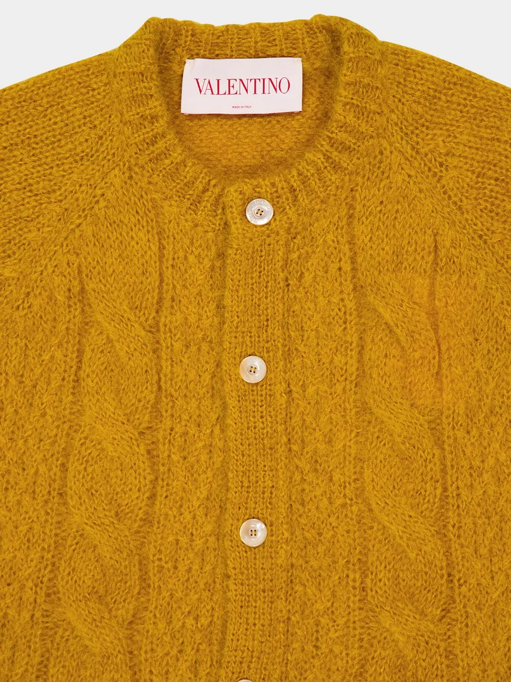 Ochre Yellow Mohair Wool Loose-Fit Cardigan sold by Fashion Clinic product image thumbnail 3