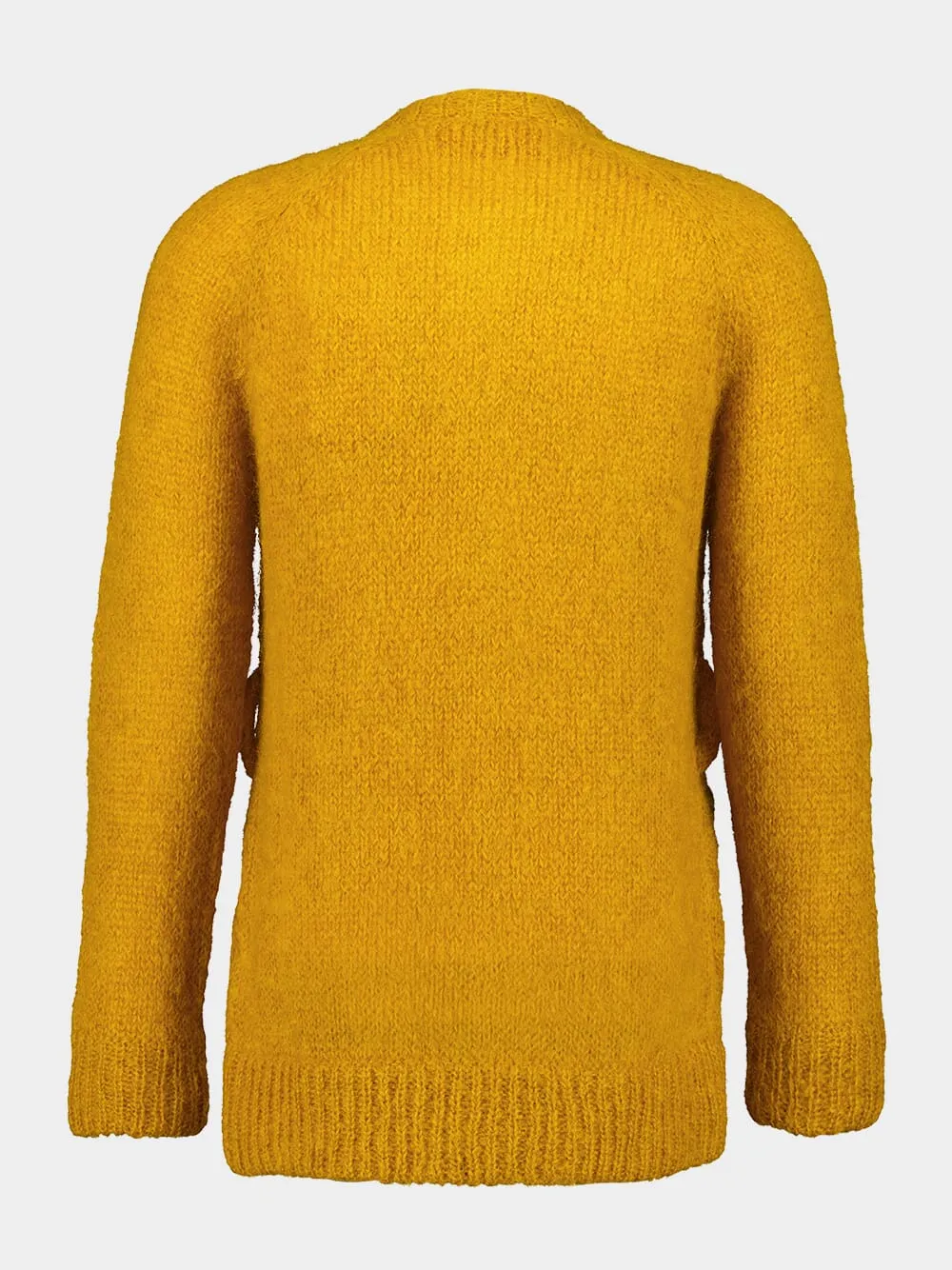 Ochre Yellow Mohair Wool Loose-Fit Cardigan sold by Fashion Clinic product image thumbnail 2
