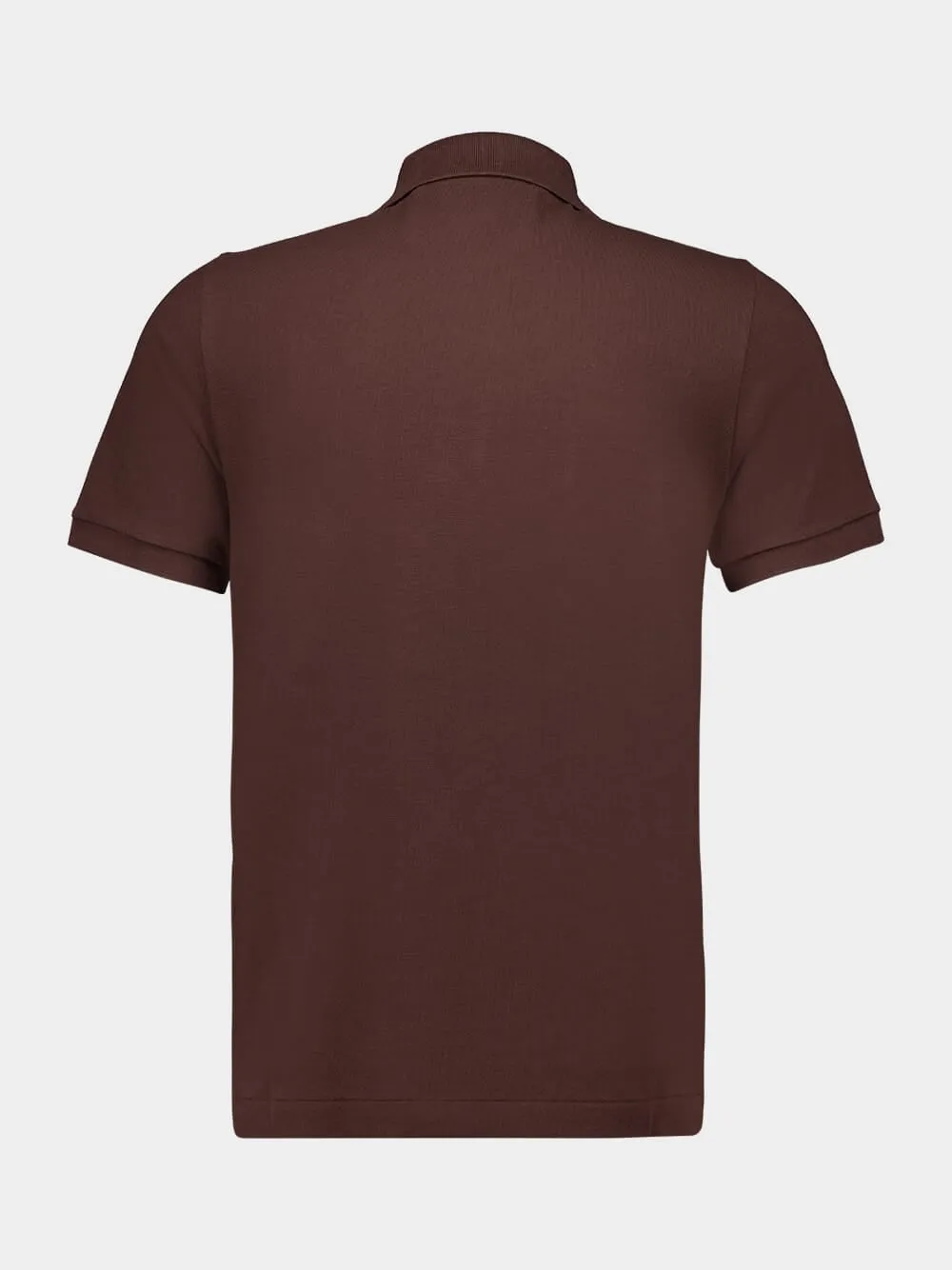 Brown Cotton Polo with VLogo Embroidery sold by Fashion Clinic product image thumbnail 2