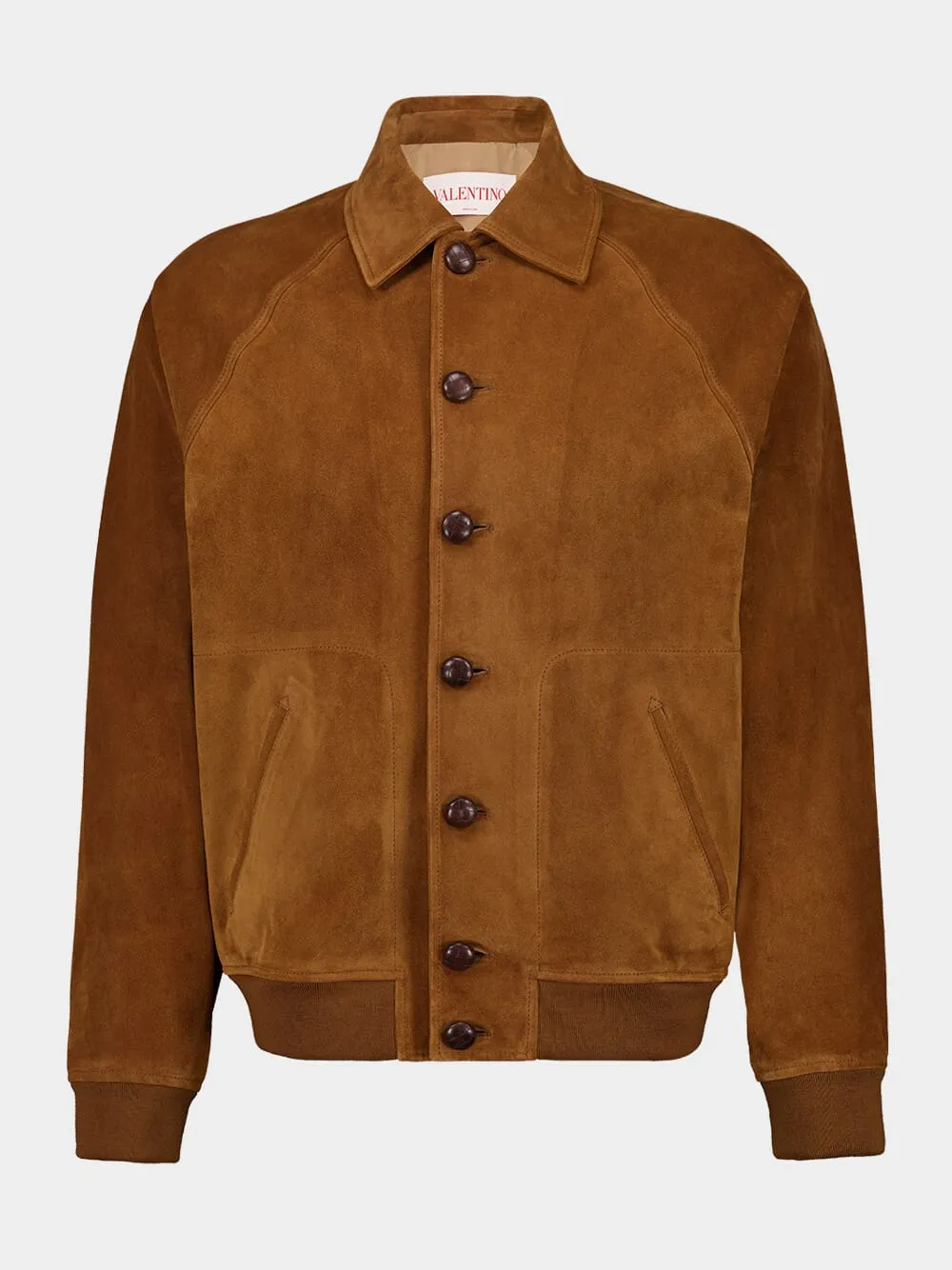 Brown Suede Button-Up Jacket sold by Fashion Clinic