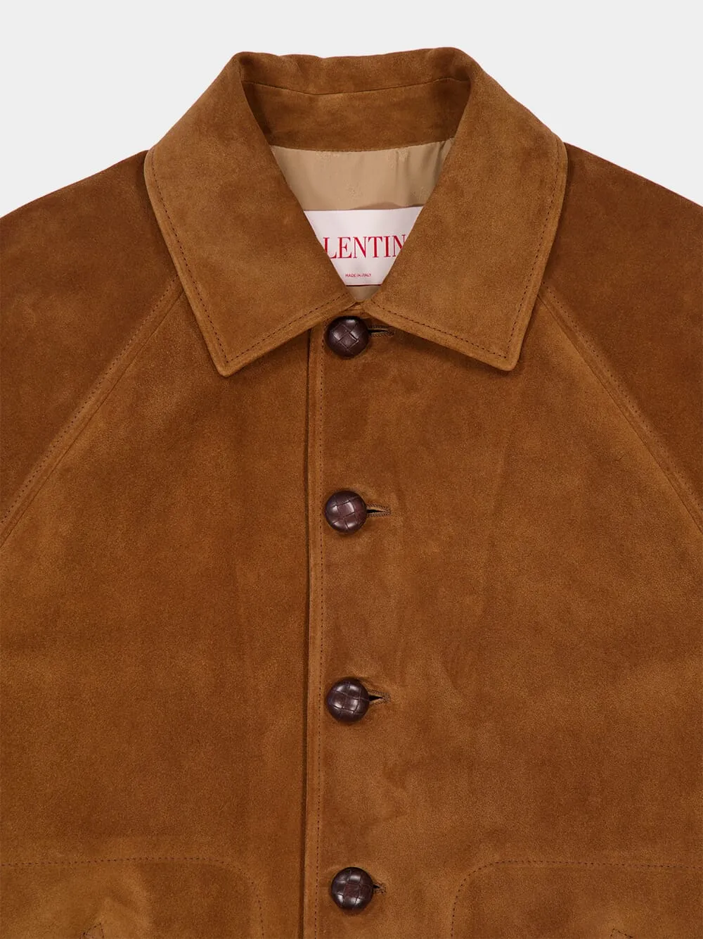 Brown Suede Button-Up Jacket sold by Fashion Clinic product image thumbnail 3