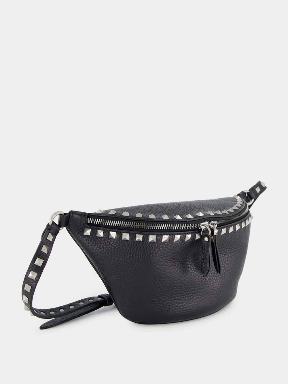 Black Rockstud Leather Belt Bag sold by Fashion Clinic product image thumbnail 2