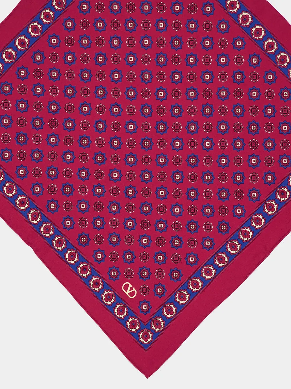 Bordeaux Geometric Print Silk Foulard sold by Fashion Clinic product image thumbnail 2